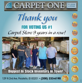 Thank You, Carpet One , Pocatello, ID